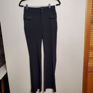 Halara Flare Casual Pants Side Button Pockets Size M Black
